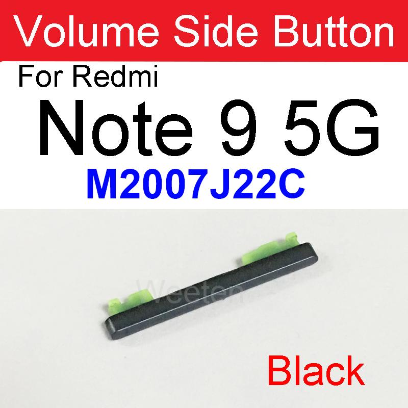 Lautstärke-Seitentaste für Xiaomi Redmi Note 9 5G / Note 9S / Note 9 Pro / Note 10 / Note 10 Pro, Lautstärketaste, Sidekey-Reparaturteile Note 9 5G schwarz