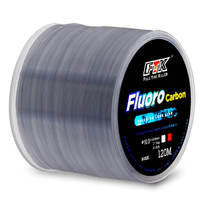 120M Fluorkohlenstoff Beschichtung Angelschnur 0,20mm-0,60mm 7,15 LB-45LB Carbon Faser Führer Linie Angeln Locken draht Sinkende Linie Japan 0.14mm-4.13lb grau