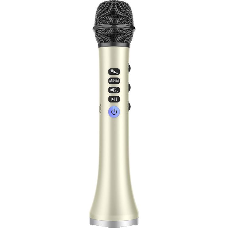 Drahtloses Karaoke-Mikrofon Bluetooth-Lautsprecher 2in1 Handheld Singen & Aufnahme Tragbarer KTV-Player für iOS/Android gold