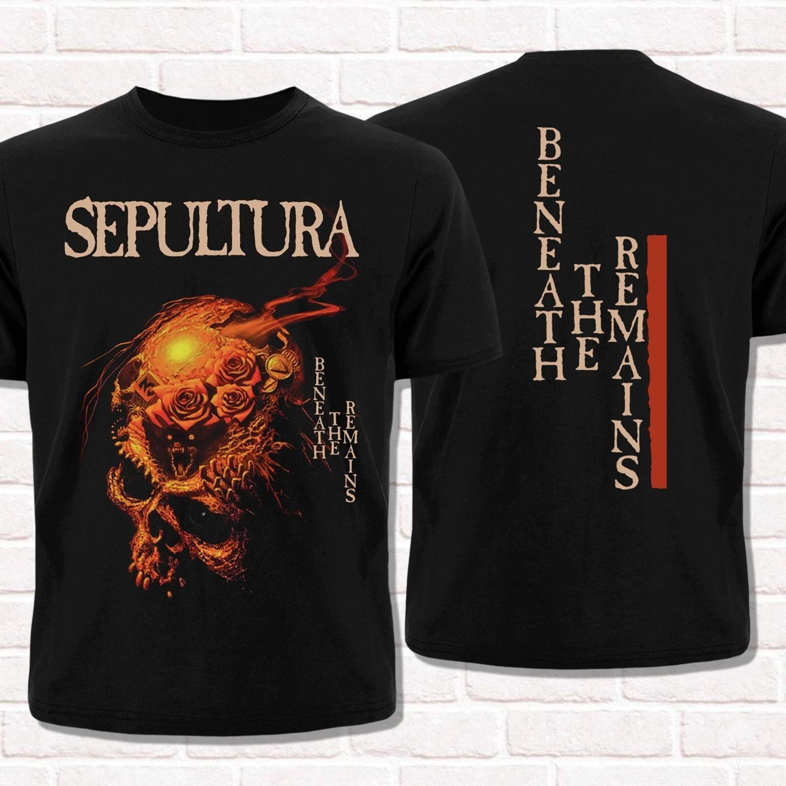 Sepultura T-Shirt Beneath The Remains 1989 Thrash Death Metal Groove Metal Sommer Baumwolle Herren Damen Oberteil T-Shirt Streetwear Freizeit 3XL brown