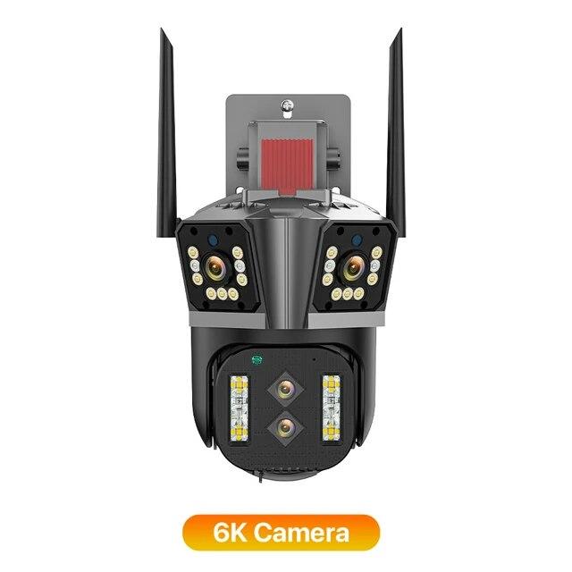 Neue EU 6K HD WIFI IP Kamera 16MP 10X Hybrid Zoom Auto Tracking PTZ Kamera Outdoor Quad Objektiv drei Bildschirm Sicherheit Kamera Home Security Recorder 6K Camera