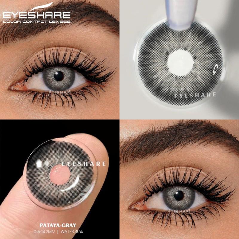 Farbige Kontaktlinsen, 2 Stück, farbige Kontaktlinsen für Augen, blaue, bunte Augen, schönes Make-up, graue Kontaktlinsen fürs Auge PATTAYA-GRAY