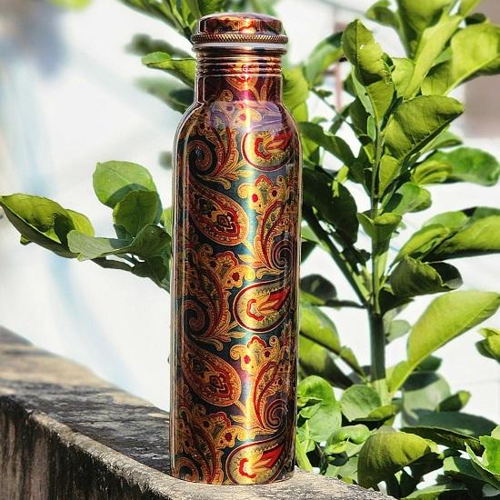 Kupferwasserflasche 32oz, handgefertigte Kupferflasche, einzigartiges Design, Geburtstagsgeschenk, Geschenk für ihn, Geschenk für Sie