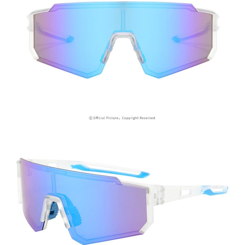 Männer Frauen Photochrome Polarisierte Radfahren Gläser Mtb Brillen Neue Reiten Angeln Sport Sonnenbrille UV400 Fahrrad Straße Brille YSX Transparent  blue film