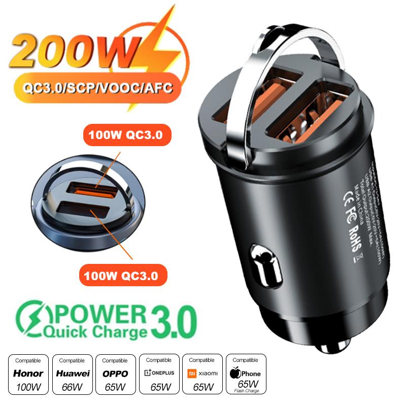 100W QC 3,0 PD Auto Ladegerät Mini USB Typ C Auto Ladegerät Adapter Schnelle Lade Auto Telefon Ladegerät Für iPhone Xiaomi Handy Dual 100W USB