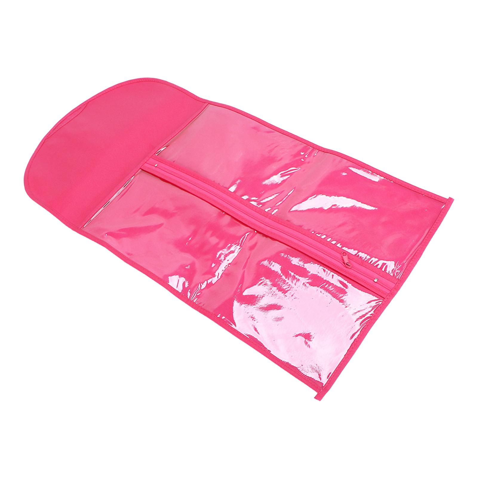 Perücken Aufbewahrungstasche Tragbare Haarverlängerungen Staubdichte Aufbewahrungstasche mit Starkem Reißverschluss für Reisen rose rot