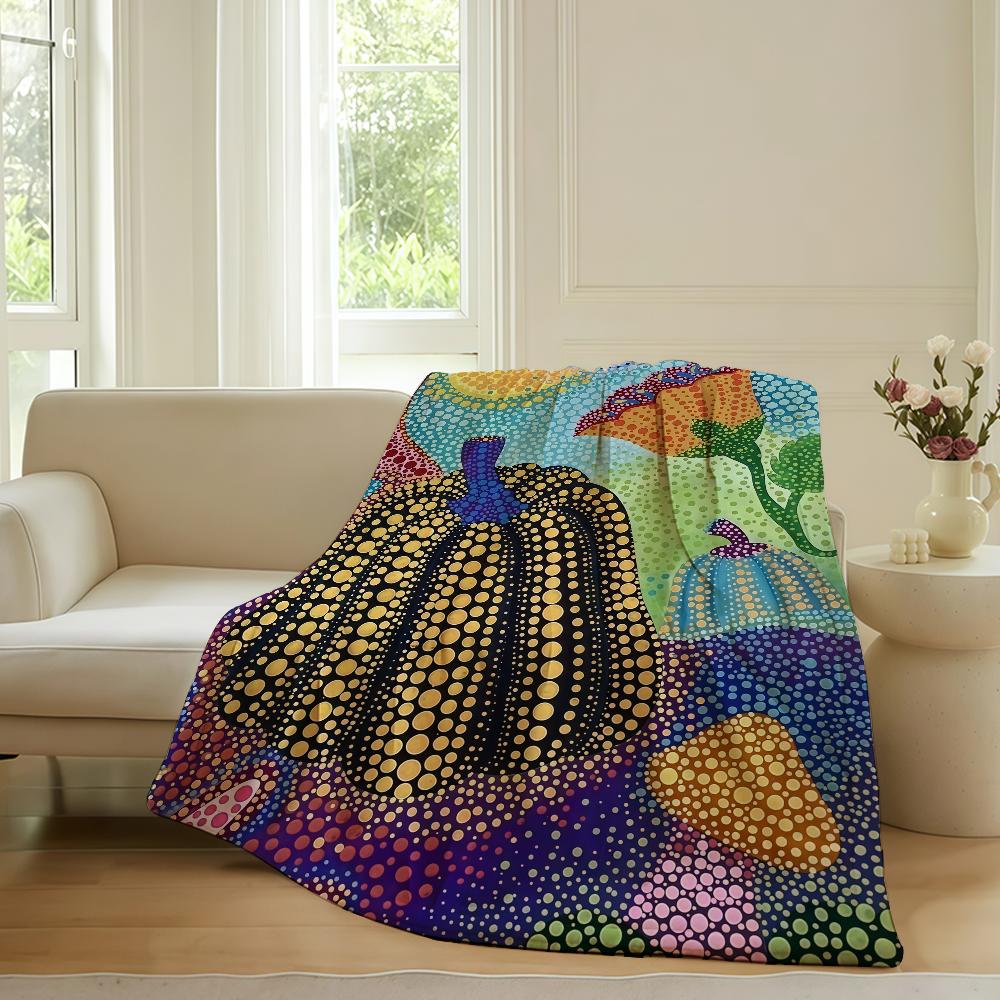 Polka Dot Künstlerin Yayoi Kusama Decke für Sofa Büro Bett Flugzeug Reise Schlafen Lesen Entspannen Camping Weich und Warm 75x90cm