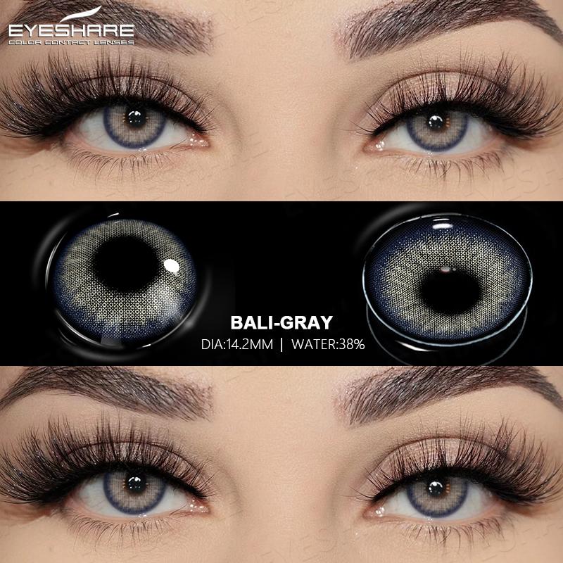 EYESHARE Neue farbige Kontaktlinsen, natürliche Schönheitslinsen nach dem täglichen Make-up, blaue Linsen, braune Kontaktlinsen, grüne Schönheitslinsen, 1 Paar