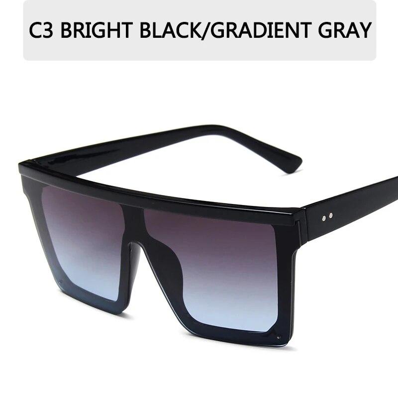 Vintage-Sonnenbrille mit flachem Oberteil, schwarze quadratische Farbtöne, UV400-Sonnenbrille für Damen, coole Modebrillen