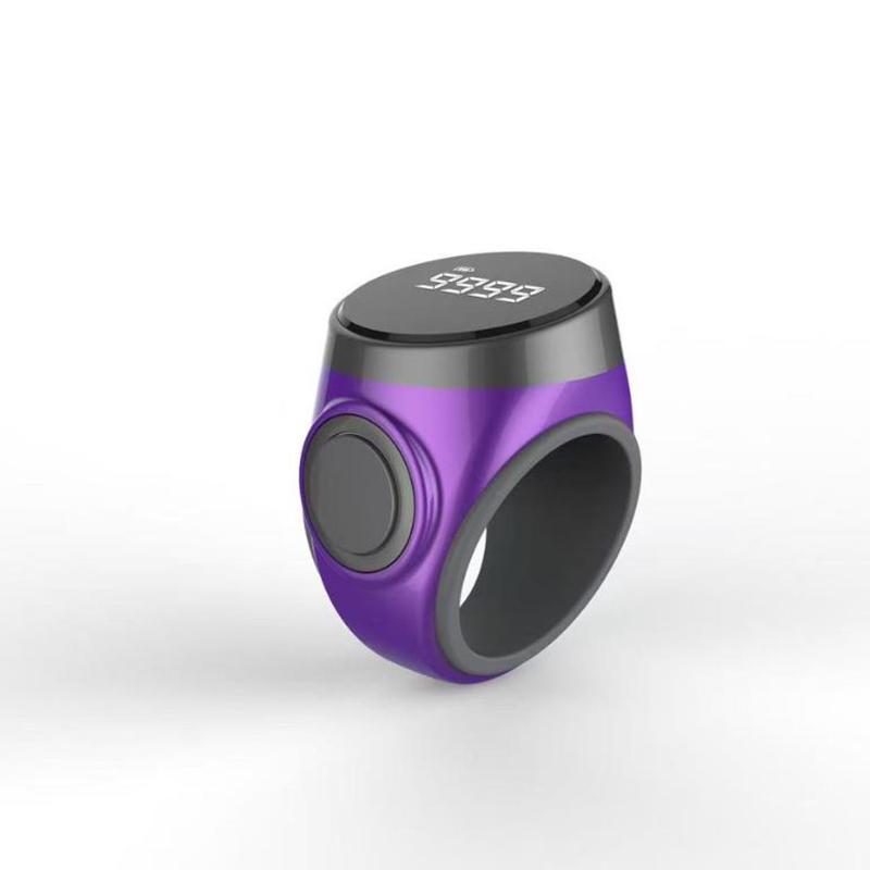 Smart Tasbih Zählwerk Digitaler Elektronischer Fingerringzähler Muslime Tasbeeh Zikr Ring Gebetszeit Vibrationserinnerung violett