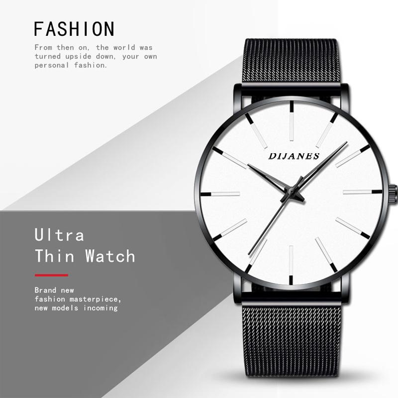 Mode Männer Klassische Business Schwarz Uhren Casual Quarz Armbanduhren Luxus Runde Blau Analog Uhr Männliche Uhr Geschenk Uhren Hombre schwarz/weiß