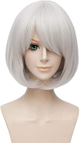 Eileen NieR: Automata 2B YoRHa Nr. 2 Cosplay-Perücken Typ B, Perfekt für Schulfeste, Halloween, Weihnachten und Kulturfeste
