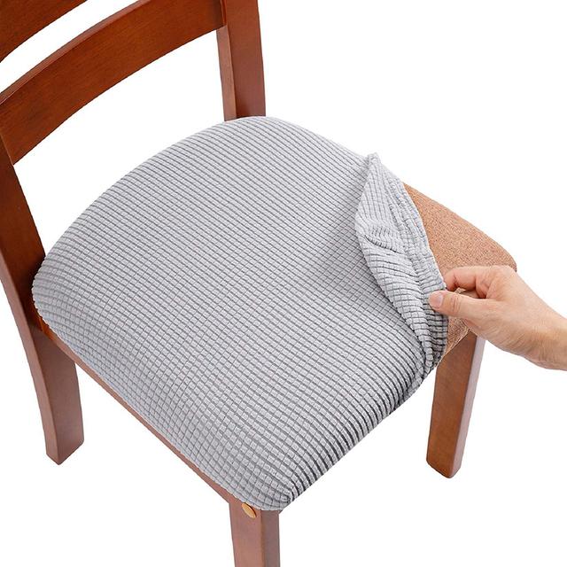 Universal T -Jacquard Stuhlbezug Stretch Jacquard Stuhlhussen für Esszimmer Hochzeit Hotel Home Decor Elastischer Sitzschutz 1 Piece gray