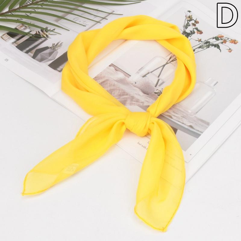 Sommer Mode Chiffon Einfarbig Schal Damen Kopf Hals Quadrat Schal Schals Weibliche Haar Krawatten Bands Halstuch Schals gelb