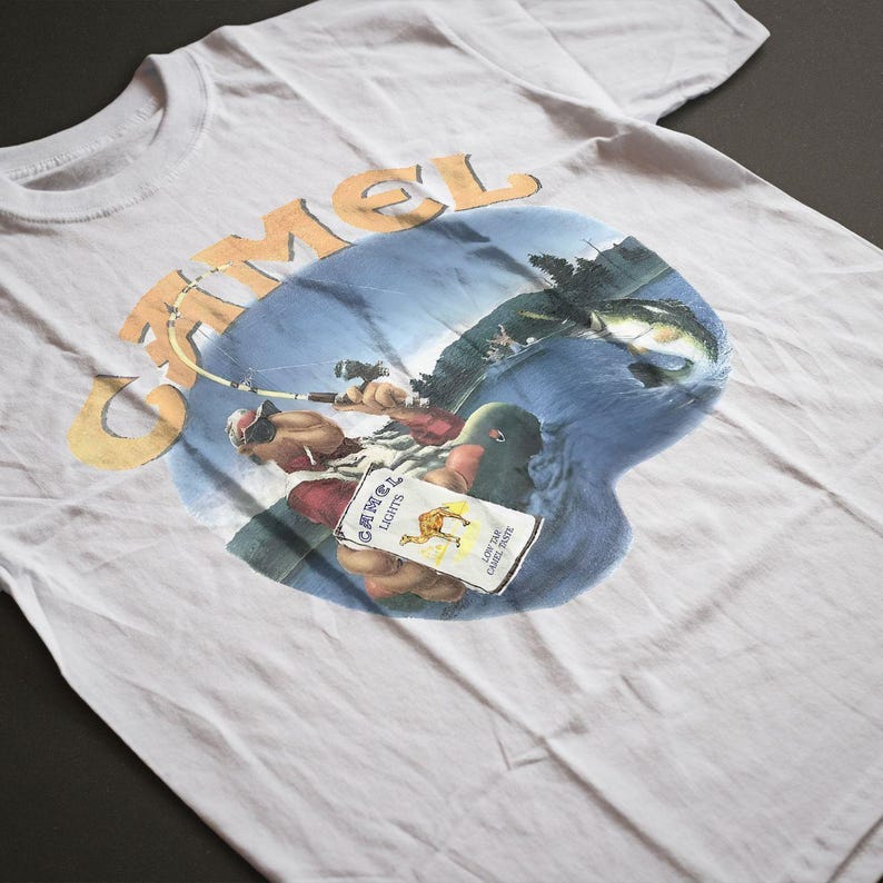 Vintage Camel Zigaretten Joe Fliegenfischen Baumwolle T-Shirt Unisex Damen Sommer 2026 Harajuku Tee Lässig 90er Retro Streetwear Tee Tops 4XL