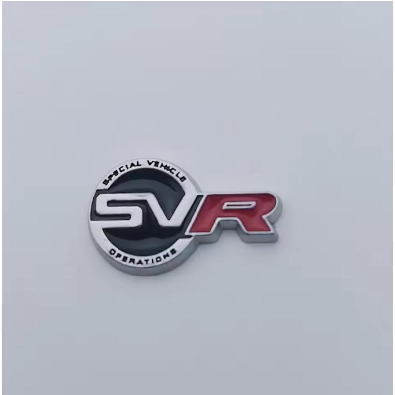 1 Stück 3D SVR-Logo Auto-Lenkrad-Emblem-Aufkleber Getriebesteuerung Emblem-Abzeichen für R-ange R-over Discovery 2 Sport Evoque L405 Defender LR3 Silver&Black&Red