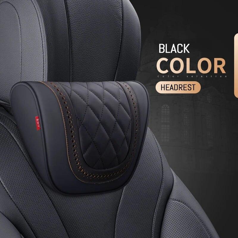 Napa Leder Maybach S-Klasse Design Auto Nackenkissen Auto Reise Nackenstütze Kissen Sitz Nackenstütze Auto Innenraum Black-1pcs