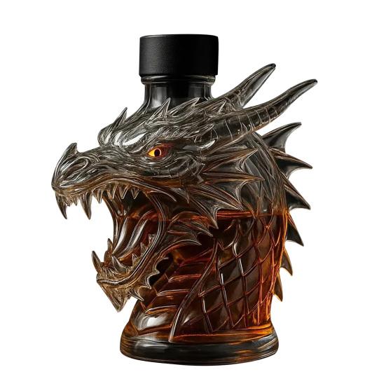 300 ml Whisky-Dekanter in Wolfskopfform, Weinflasche aus Borosilikatglas, auslaufsicherer Whisky-Dekanter Gulong