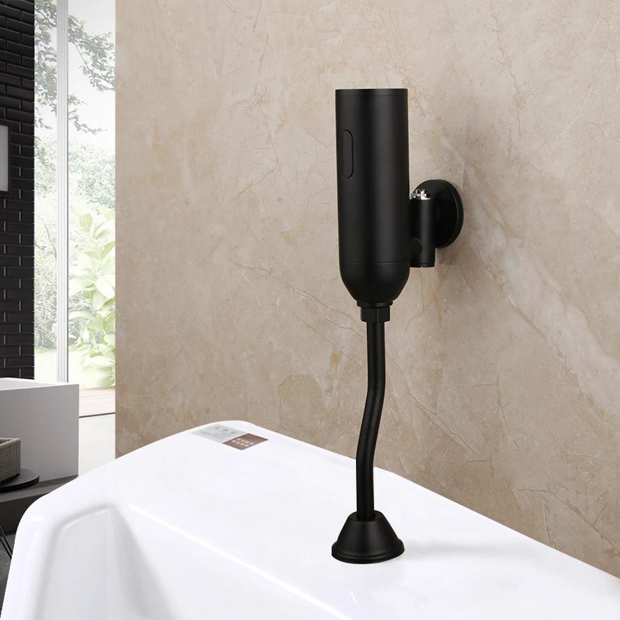 YANKSMART Urinal Badezimmer Toilette Automatisches Spülventil Sensor Urinale Wandmontierter Wasserhahn Touch-Armatur DC & AC Badezimmerzubehör schwarz