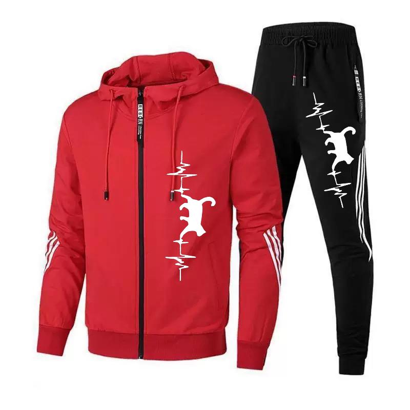 Damen Reißverschluss Sportanzug Damen Trainingsanzug Zweiteiliges Set Hoodies+Hosen Pullover Sweatshirts Damen Kleidung Sportanzug M