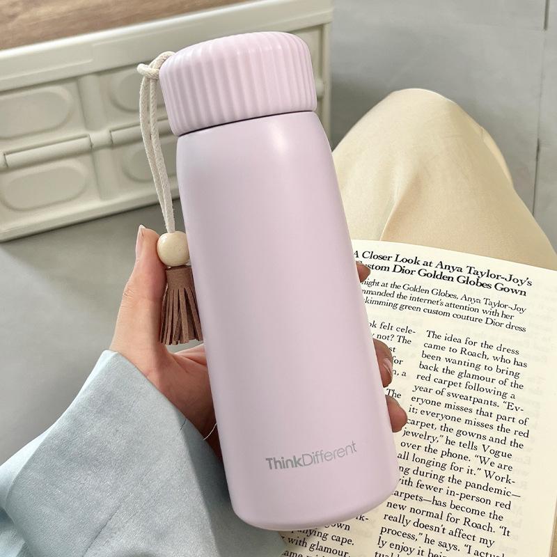 250/400ML Isolierte Wasser Tasse Kleine Tragbare Heizung Isolierung Wasserkocher Kaffee Becher Thermos Tasse 400ml rosa