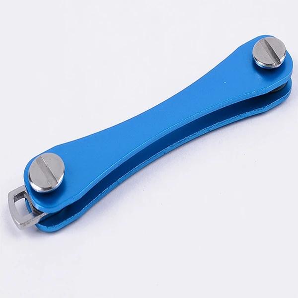 Intelligenter Schlüsselanhänger, Mini-Schlüsselanhänger, kompakter Schlüssel, dekorativer Halter-Clip, Heimaufbewahrung, Metall-Schlüsselclip, Aluminium-Organizer, Schlüsselanhänger für den Außenbereich None blau