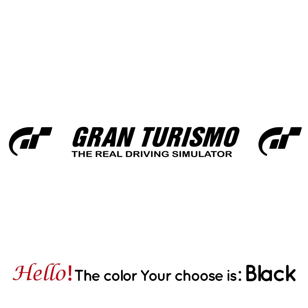 Mode Windschutzscheibe Gran Turismo Autoaufkleber Voiture Mode Vinyl Aufkleber Auto Dekorationszubehör Schwarz/Weiß Vinyl Aufkleber L 100X10cm schwarz