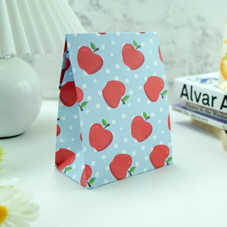 10 stücke Bunte Obst Muster Verpackung Taschen Geschenk Verpackung DIY Backen Dim Sum Taschen Flache Öffnung Lagerung Taschen apple