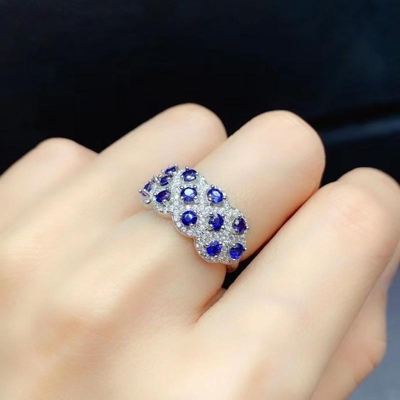Ring mit natürlichem Saphir, S925 Sterling Silber, edler, modischer und charmanter Schmuck für Frauen, Verlobungsringe für Frauen beige