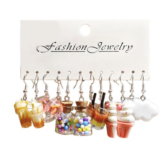 1 Set Frauen Cartoon Tier Ohrringe Verschiedene Formen Trinkflasche Haken Ohrringe Essen Süße Farbe Acryl Dating Hängende Ohrringe 1