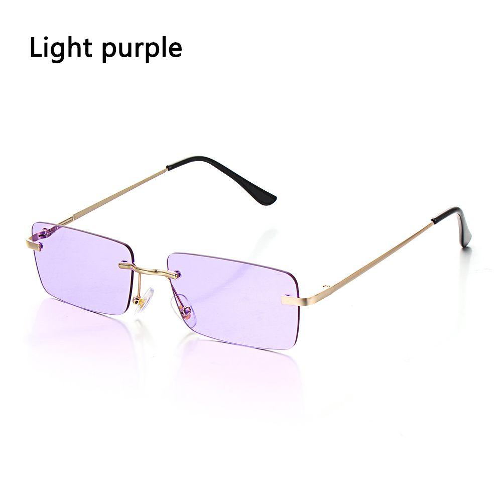 Trendige Punk Sonnenbrille Randlos Rechteck Sonnenbrille für Herren Damen Mode UV400 Fahrschattierungen Rahmenlos Farbverlauf Brille