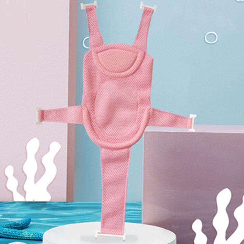 Neugeborenen Verstellbare Badewanne Kissen Sitzkissen Baby Dusche Rack Anti-slip Baby Bad Net Matte Kinder Badewanne Dusche Wiege bett Sitz rosa