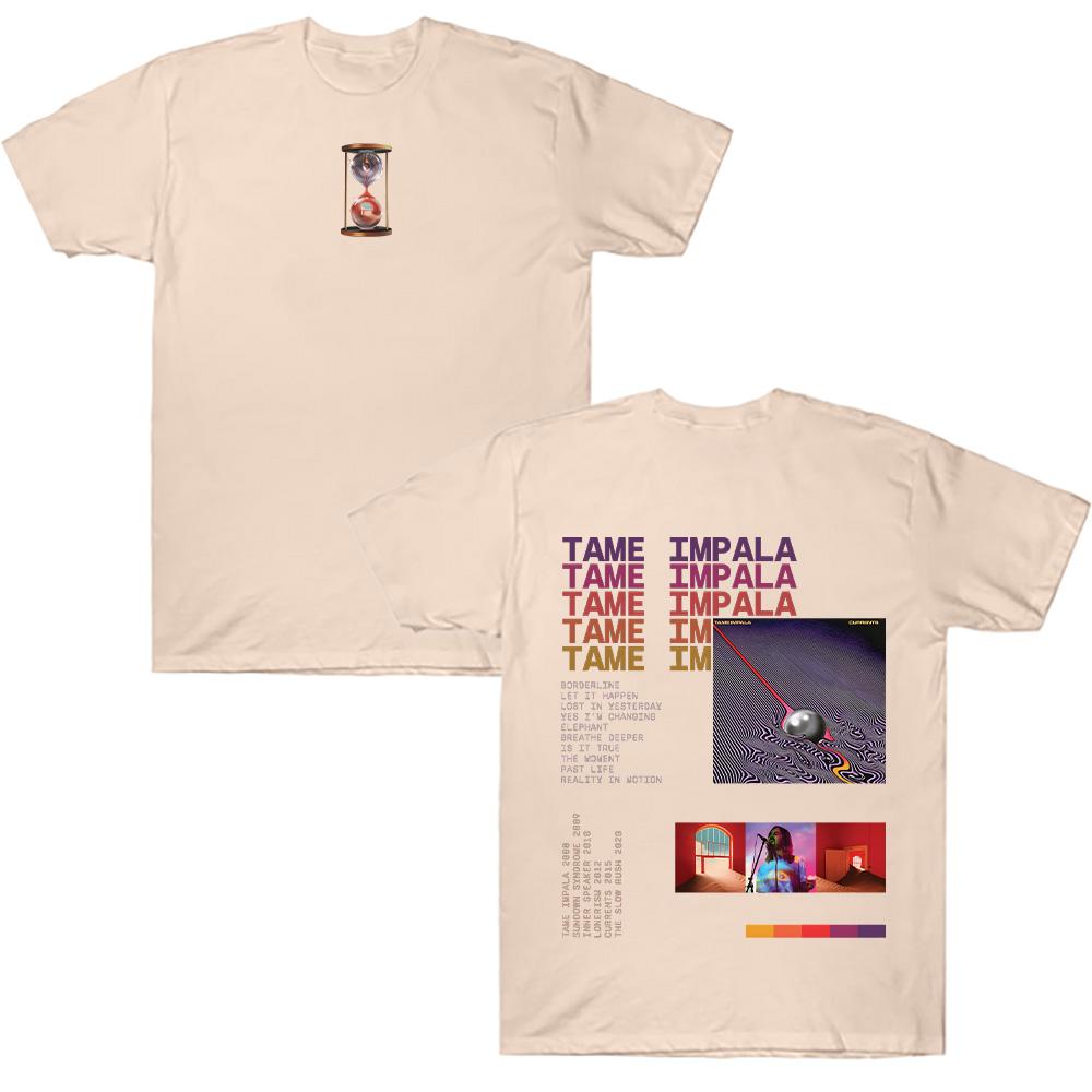 Tame Impala T-Shirts Vintage Tame Impala Currents Grafik-T-Shirt Unisex Trendy Baumwoll-T-Shirts Sommer Neues Design Geschenk für Fans T-Shirts M sand