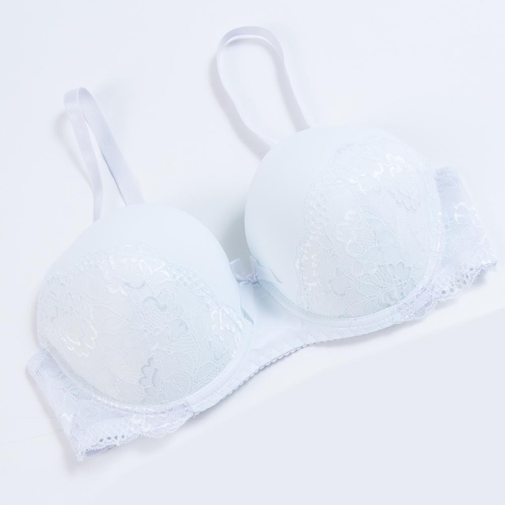 Damen-BHs, sexy Intimunterwäsche, Übergrößen-BH, Bügel, floraler Spitzendruck, Push-Up-Dessous 36E weiß