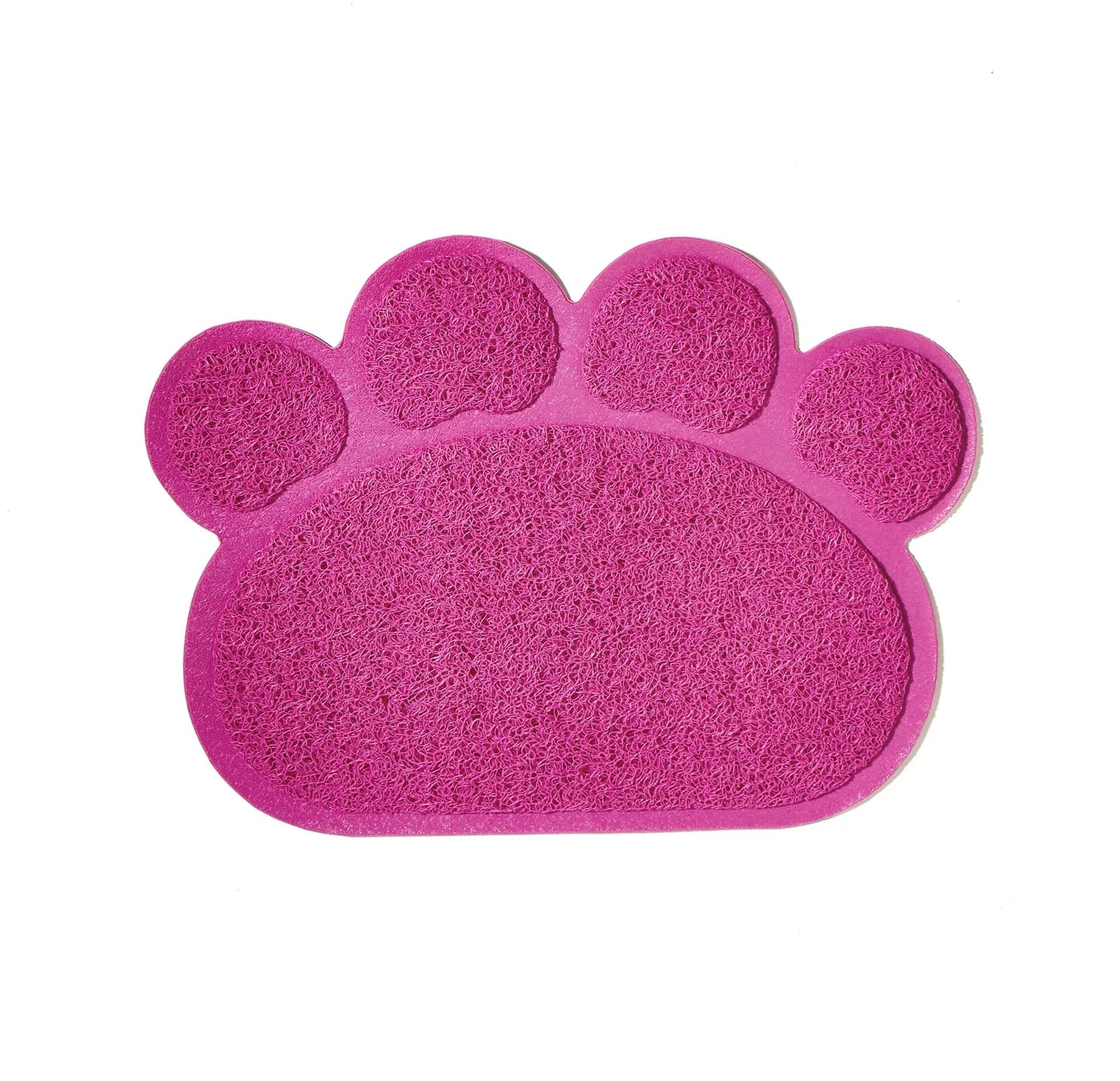 Wasserdichte Katzenstreu-Schicht Haustiermatte Hohe Elastizität Faser Kleiner Hundebett-Pad Auffangbox Haustierprodukt Toilettenmatte Katzen Zubehör Dekor 30X40cm hellrosa