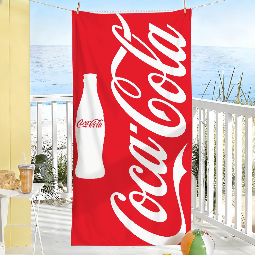 Modischer Druck Kunst Handtuch Weich Pool Geschenk Für Reise Fitnessstudio Dusche Camping Schnelltrocknend Sport C-Coca C-Cola-S Große Strandhandtücher W76*H152(CM)
