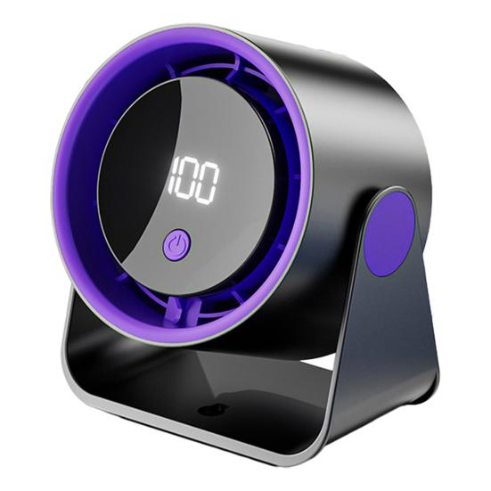 Tragbarer Turbo-Schreibtischventilator, 100 Geschwindigkeiten, verstellbarer Tischventilator mit LED-Anzeige, USB-wiederaufladbar, kleiner Ventilator für Büro, Schlafzimmer, Wohnheim schwarz