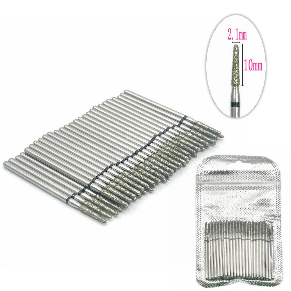 50 teile/paket Diamant Fräser Schleifen Bohrer Bits Diamant Polierer HP 2,35mm Diamant Polierer Nagel Bohrer Bits Bohrer JC041-7S