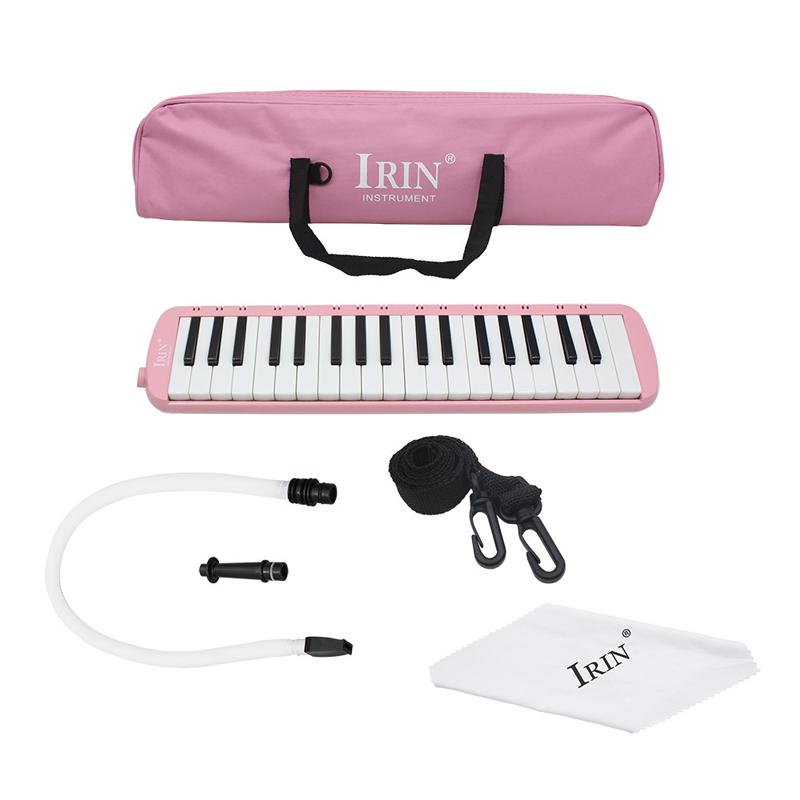 32/37 Tasten Melodica mit Mundstück Schlauch Tasche Musikinstrument 37 Key rosa