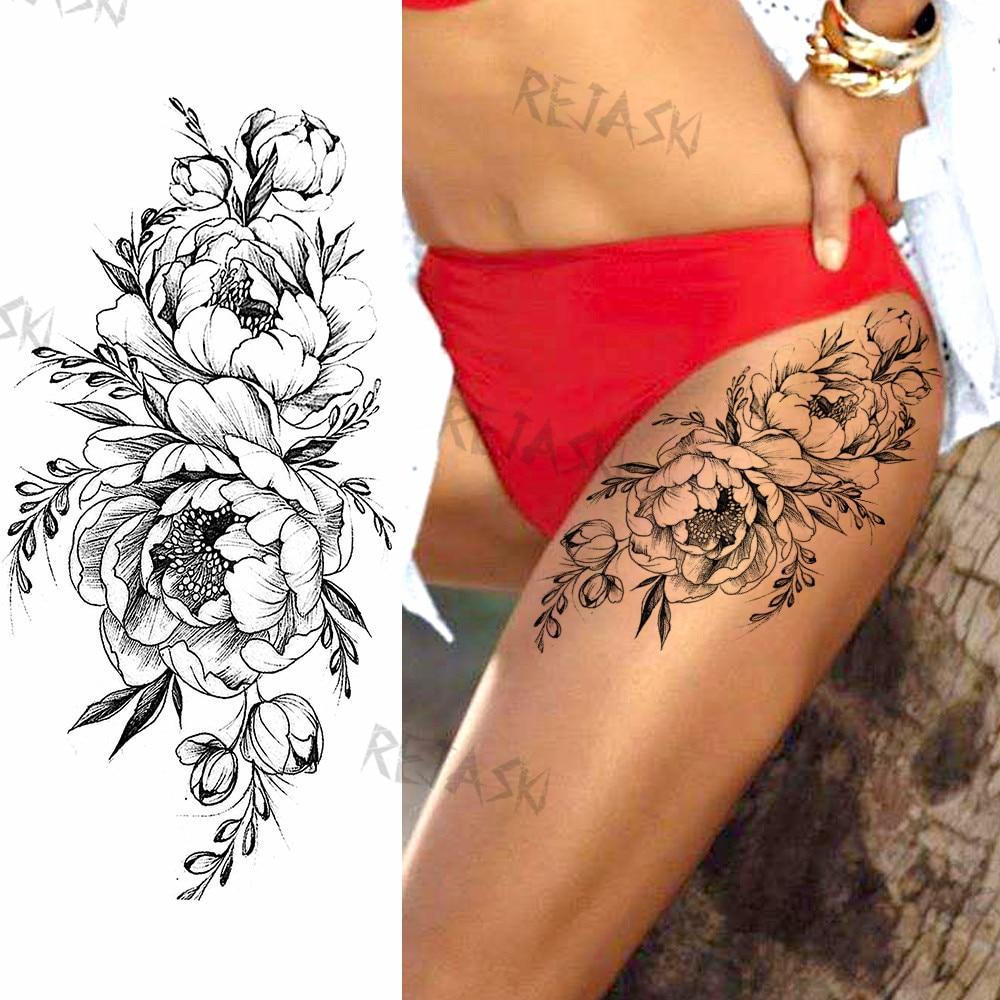 Lila Rose Schmuck Wasser Transfer Tattoo Aufkleber Frauen Körper Brust Kunst Temporäre Tattoo Mädchen Taille Armband Flash Tatoos Blume
