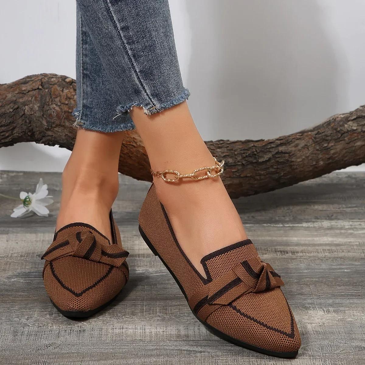 Damenschuhe mit Leopardenmuster, flache Schuhe mit spitzer Spitze, flache Freizeitschuhe, Retro-Schlupfschuhe, Damenschuhe, Wanderschuhe, Sportschuhe, Zapatillas Mujer 39 dunkelbraune