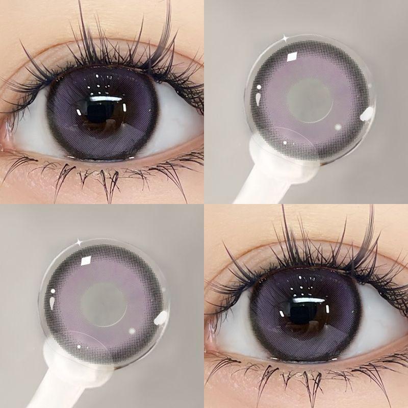 MillCreek Lila Kontaktlinsen mit Graduierung, 2 Stück (1 Paar) Weiche Linse, Augenkontakt, natürlich, 14,5 mm, 14,2 mm, jährliche Verwendung 0 lebendige orchidee