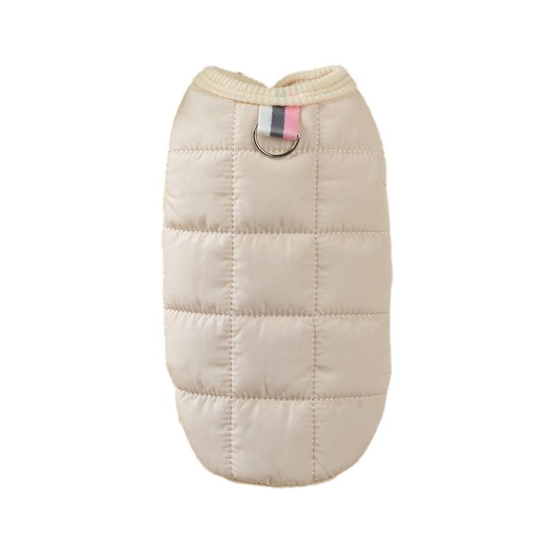 Winterwarme Hundemanteljacke, winddichte Hundekleidung für kleine Hunde, gepolsterte Kleidung, Chihuahua-Kleidung, Heimtierbedarf M beige