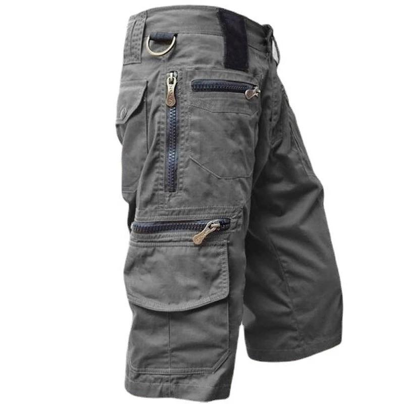Militär Cargo Shorts Herren Sommer Taktische Jogginghose Shorts Mehrere Taschen Streetwear Relaxed Fit Gerade Shorts Übergröße 5XL M graue