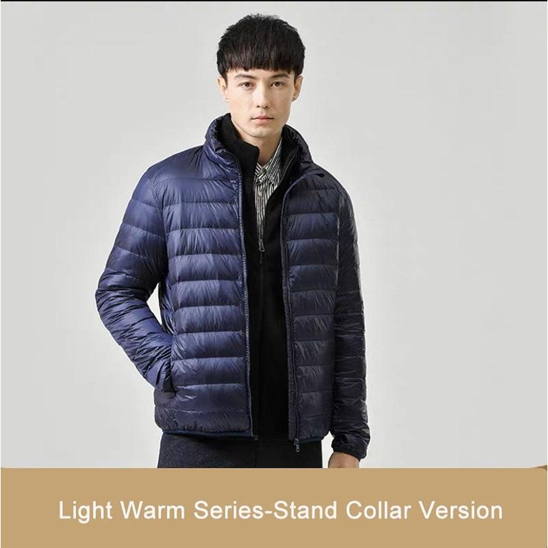 Neuer ultraleichter, verstaubarer Daunenmantel für Herren, bequemer, winddichter, wasserdichter Mantel, weiche, bequeme Jacken für Herren in Übergröße M