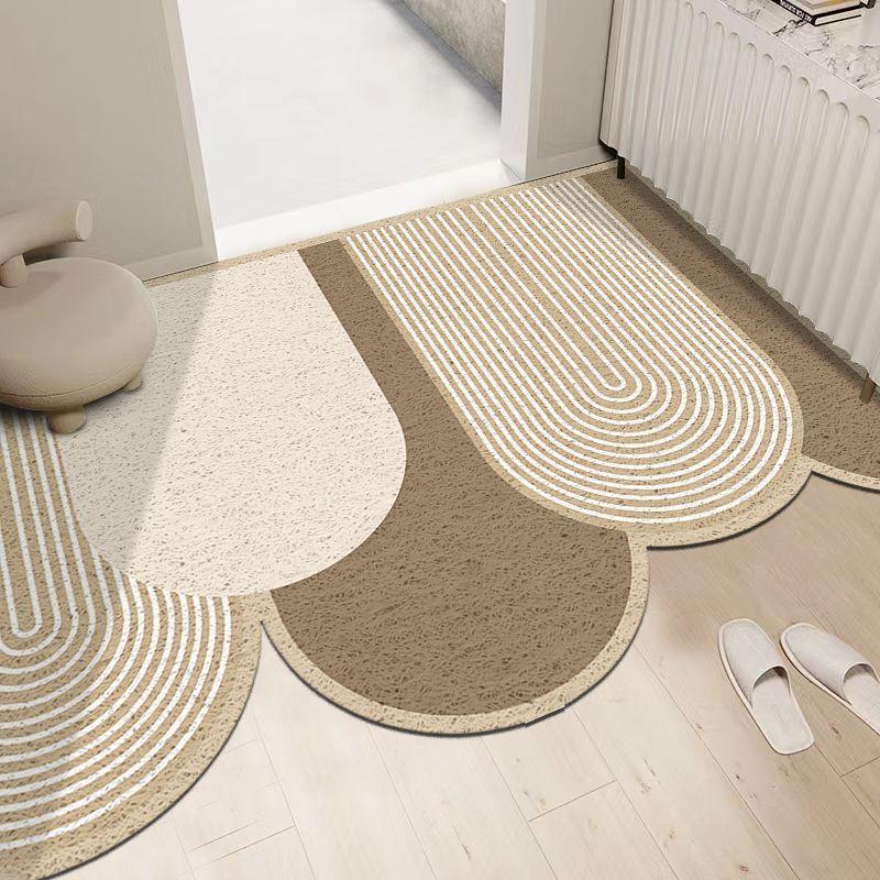 Einfache cremefarbene, luftabweisende Seidenring-Verandamatte für den Haushalt, kann zugeschnitten werden, um Schmutz zu widerstehen und ist eine verschleißfeste Bodenmatte für den Haushalt 60 * 90Cm
