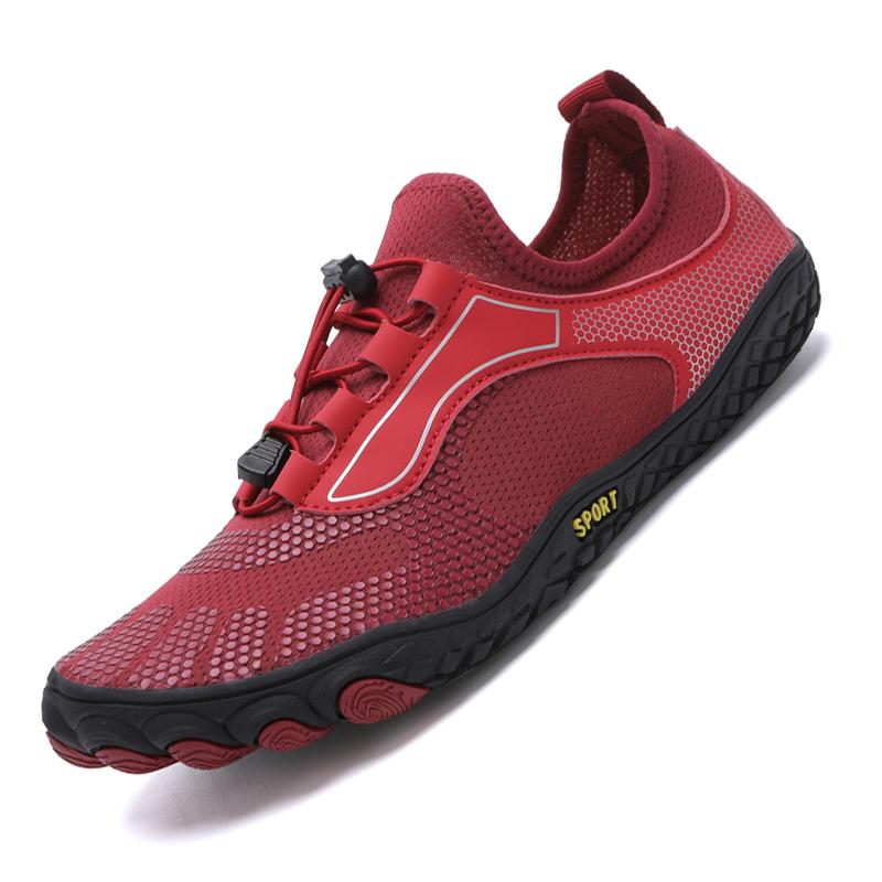 Herren Damen Wassersportschuhe Strand Barfuß Aquaschuhe Fluss Meer Tauchen Waten Sneaker Schnelltrocknend Pool Schwimmschuhe 43 rot