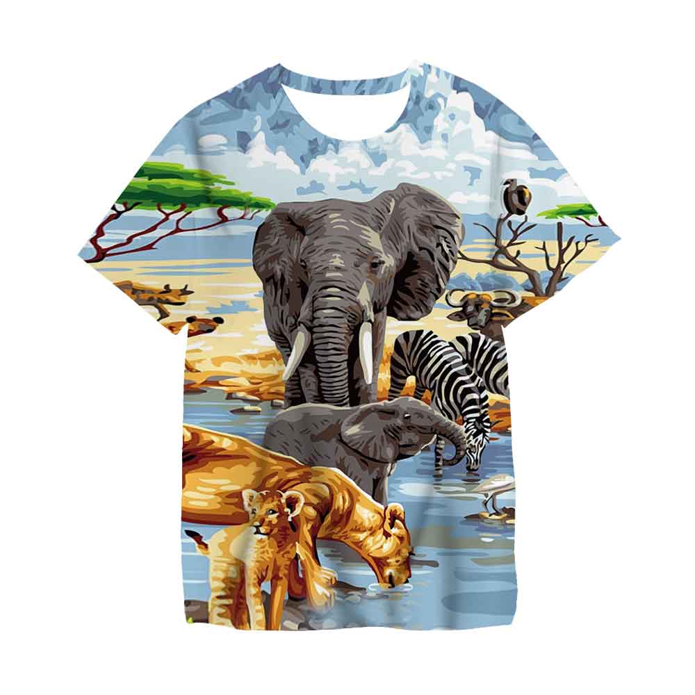 Sommer Mode Jurassic Park Dinosaurier 3D Druck Kinder T Shirt Casual T-shirt Jungen Mädchen Unisex kinder Kleidung T-shirt Tops 140