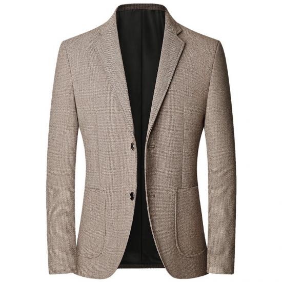 Herbst Herren Blazer Anzüge Jacken Business Casual Anzug Wollmäntel Hohe Qualität Männlich Slim Fit Blazer Jacken Blazer Mäntel M licht kaffee