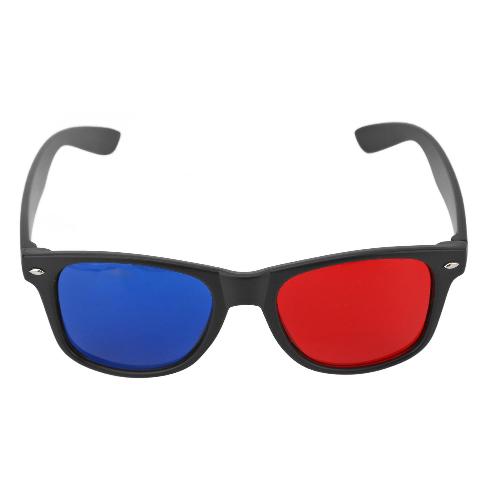 3D-Brille Schwarzer Kunststoffrahmen Harzlinse Leichtgewicht Einfach zu tragen Rot Blaue Brille für Film Spiele